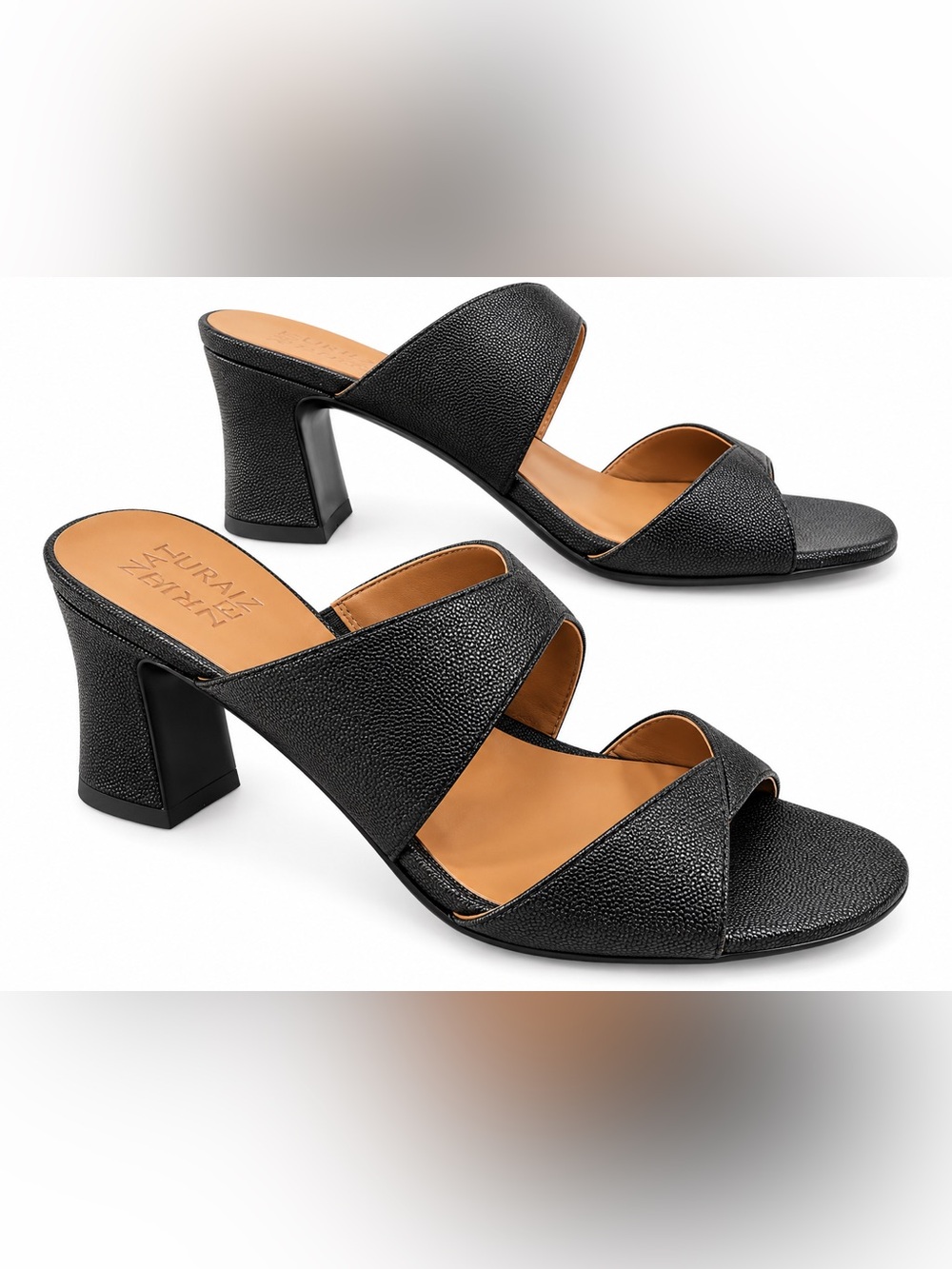 Naturalizer Nessa Black Sandals Women’s 8.5 M 3” Block Heel Slides NIB $115